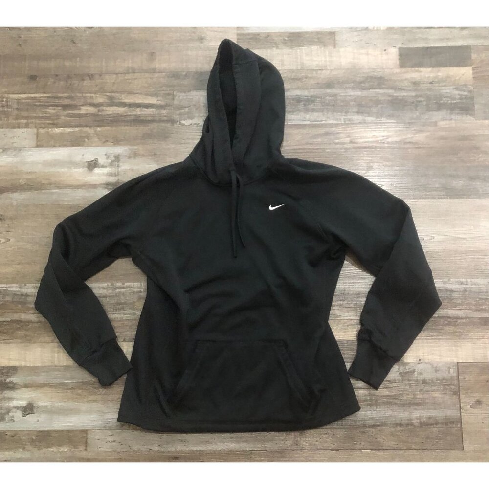Nike Therma Fit Womens Medium Black Hoodie Sweatshirt Pullover - Picture 1 of 5